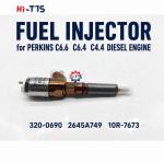 High Quality Common Rail Injector 320‑0690 10R‑7673 2645A749 Fit for C6.6 Perkins 1106D Engine, Motor Grader 12M 120M, D6N Dozer & Construction Loader Spare Parts for sale