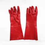 Hand Protection Oil Resistant Gloves , Red Color Long Sleeve Work Gloves for sale