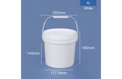 China 4L Food Grade Plastic Bucket with Lids and High Temperature Resistance in White supplier