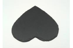 China Natural Stone Placemats , Black Slate Plates Heart Shape With Pads supplier