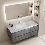 Modern Bathroom Vanity Cabinet Set Stone Slate Basin Customized Size for sale