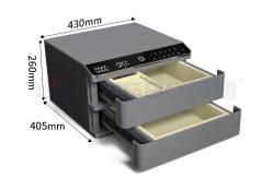 China Safety Leather-Covered Jewelry Safe Box Auto Open Double Layers supplier