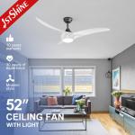 1stshine Lower Noise Copper Motor Ceiling Fan with Light and Remote Control High Airflow for sale