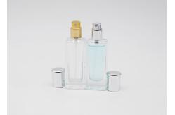 China 50ml Clear Square Rectangle Shape Empty Glass Perfume Bottles supplier