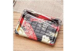 China Sushi Takeaway Container Plastic Food Packaging Boxes Trays With Lid sushi contain box supplier