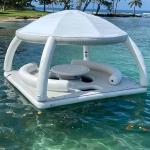 Outdoor Entertainment Inflatable Floating Platform Inflatable Dock Tent Shade Floating Island for sale