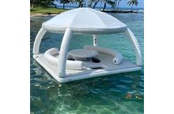 China Outdoor Entertainment Inflatable Floating Platform Inflatable Dock Tent Shade Floating Island supplier