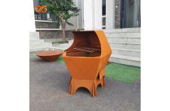 China Outdoor Patio Kitchen Cooking Corten Steel Charcoal Bbq Grill Custom supplier