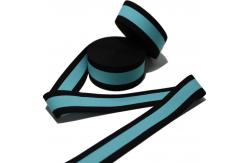 China Blue Stripe Nylon Elastic Webbing 30mm Knitted Elastic Band For Drawstring Bag supplier