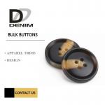 Four Holes Sleeve Buttons Brown & Black Color Plastic / Polyester for sale