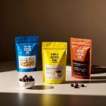 Premium Matte Stand-Up Bags With Partial Display Window Custom Sizes Zipper Seal Food-Grade For Dried Fruits & Nuts for sale
