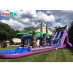 Purple Inflatable Water Slide Commercial Grade Water Slide Inflatable With Pool for sale