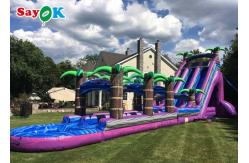 China Purple Inflatable Water Slide Commercial Grade Water Slide Inflatable With Pool supplier