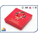 Red 157gsm Coated Paper Gift Box With Acrylic Diamond Decorated for sale
