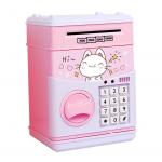 kids educational financial customs atm password put credit cards piggy bank blue color mini electronic safe for sale