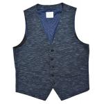 Knit Fabric Mens Tailored Vest All Season Navy Mel Breathable 70% Cotton 30% Polyester for sale