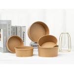 Biodegradable Disposable Paper Bowls With Lids Waterproof 1100 ML For Salad for sale