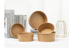China Biodegradable Disposable Paper Bowls With Lids Waterproof 1100 ML For Salad supplier