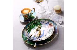 China Jungle Animal Pattern Ceramic Plate Set Round European Style For Home Party supplier