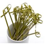 Decorative Cocktail 4 inch bamboo knot skewers picks 50pcs Packing for sale