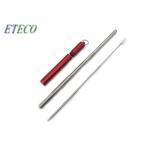 Collapsible Telescopic Stainless Steel Straws Metal Capsule Shell Silicone Tips