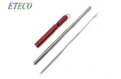 China Collapsible Telescopic Stainless Steel Straws Metal Capsule Shell Silicone Tips supplier