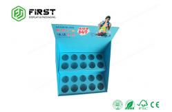 China Customized Offest 4C Printing PDQ Paper Table Top Cardboard Counter Display With Holes supplier
