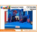 Bule Commercial Inflatable Slide / Castillos Hinchables Spiderman Jumping Castle for sale