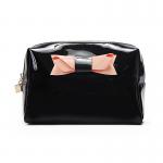 Portable Multi Functional Small Black Travel PU Makeup Bag for sale