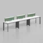 W3600*D1200*H750MM Straight Office Furniture Modular 6 Seater White Computer Workstation Table Desk for sale