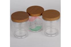 China Wooden Lid Silk Screen Clear Pet Jars for Beans , PET Plastic Jars supplier