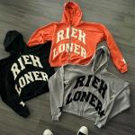 Applique Embroidered Patches Logo Acid Wash Zip Up Hoodie Heavyweight for sale