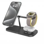 15W Qi 2 All in 1 Wireless Charging Station White/Black ABS Zinc Alloy Charger for Apple Samsung Watches for sale
