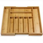 Expandable Bamboo Kitchen Utensils Silverware Drawer Cutlery Organizer Tray for sale