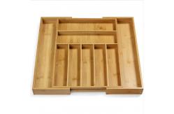 China Expandable Bamboo Kitchen Utensils Silverware Drawer Cutlery Organizer Tray supplier
