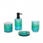 Colorful Shells Style Glass Soap Foam Dispenser Toothbrush Holder Bathroom Accessories Set for sale