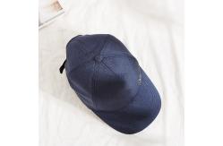 China Customized Blue Structured Printed Baseball Caps Quick Dry Reflective Logo supplier