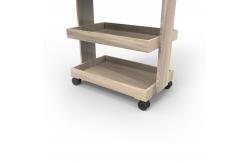 China Flexible Point Of Sales Displays Stores Wooden Wine Display Rack With Wheels supplier