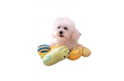 China Pizza Shaped Stuffed Dog Toy Vocal Pet Molars Plush Toys 100% PP Cotton supplier