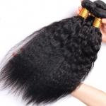 Brazilian / Peruvian Kinky Straight Virgin Human Hair Bundles With Natural Color for sale