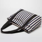 Simple Stripe Diagonal Canvas Tote Bags Single Shoulder Bag