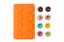 China 8 Cavity 3D Silicone Cake Moulds Doughnut Shape Custom Made Soap Molds supplier