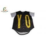 CMYK Polyester Fabricbaseball Button Up Shirt , Youth Full Button Baseball Jerseys for sale