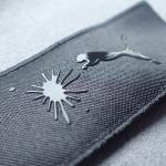 Screen Printing Silicone 3D Logo 5cm Printed Fabric Labels for sale
