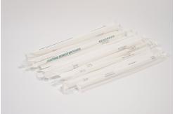 China Pointed 6x230mm Biodegradable PLA Straws With Paper Wrap Beverage Stores supplier