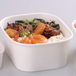 1000ml Food Grade White Color Biodegradable Square Paper Bowl For Soup Salad for sale