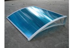 China Plastic Canopy Polycarbonate Window Awning With Blue PC Sheet Sail Finishing Awning Bracket supplier