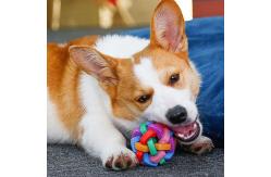 China Rubber Molar Bite Resistant Tpr Woven Dog Ball Pet Chew Toys 8cm supplier
