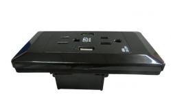 China Black Double Wall Socket With USB American Standard Panel Security Anti - Drop supplier