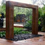 Outside Backyard Corten Waterfall With Wooden Crate Packaging